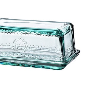 Butelka na masło z kryształowego szkła, elegancki design, idealna do kuchni, domowy zakątek, ozdoba stołu, dekoracyjny element, praktyczne naczynie do przechowywania masła.