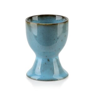 Stojąca ceramiczna kielicha w kolorze turkusowym z glazurą, idealna do dekoracji wnętrz i użytku codziennego, w stylu domu i ogrodu.